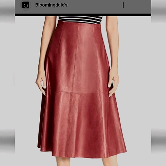 Kate Spade genuine lambskin leather skirt - Picture 2 of 8